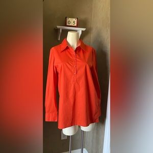 Mishca red clay( orange) women's tunic blouse long sleeve, size M